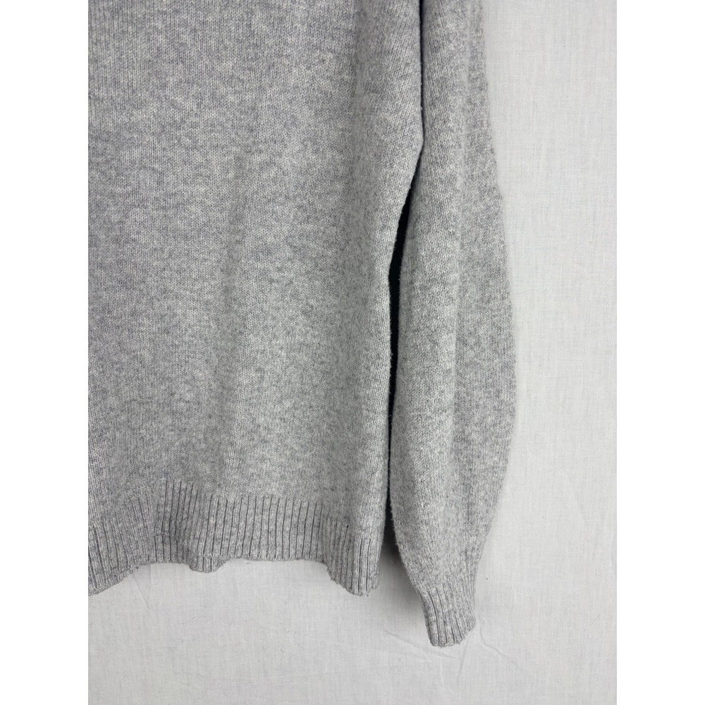 Talbots Womens Gray Holly Berry Intarsia Holiday Christmas Crewneck Sweater M - Picture 9 of 14